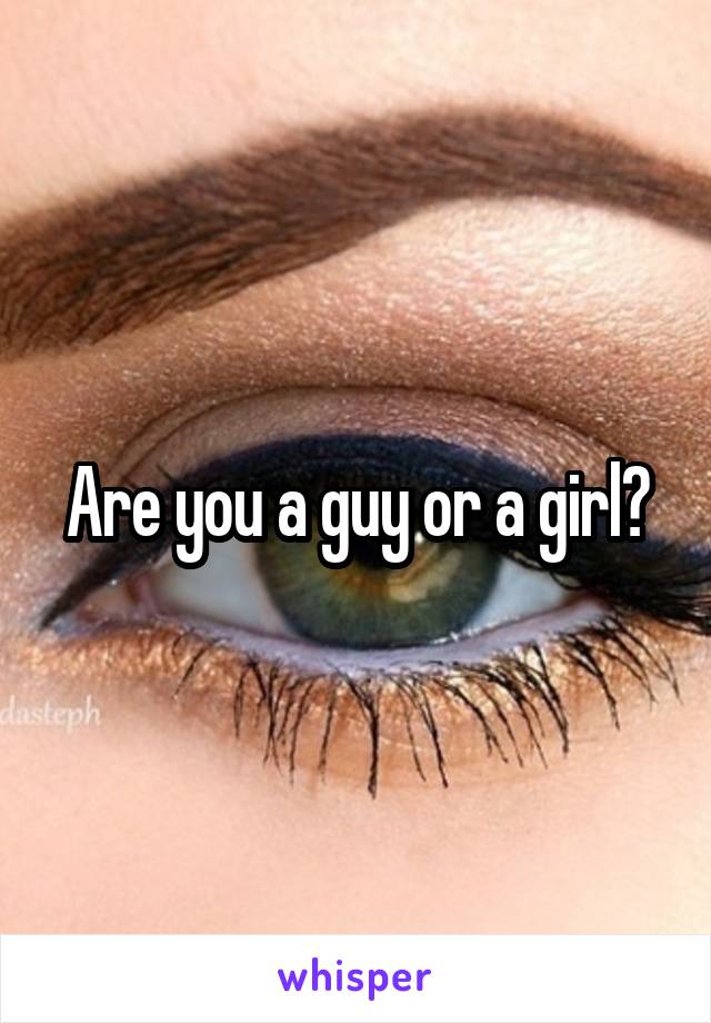 Are you a guy or a girl?