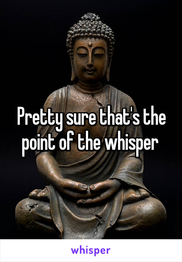 Pretty sure that's the point of the whisper 