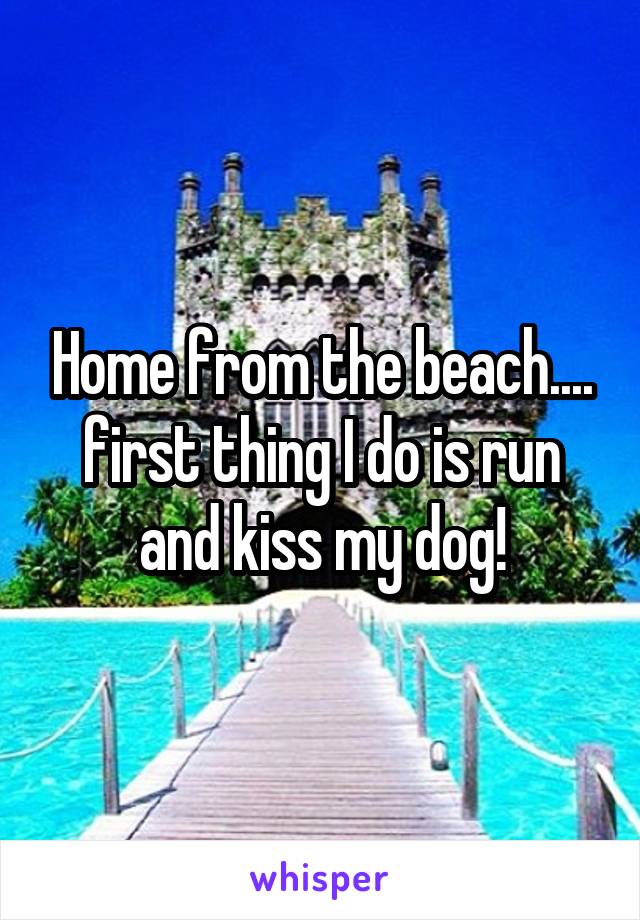 Home from the beach.... first thing I do is run and kiss my dog!