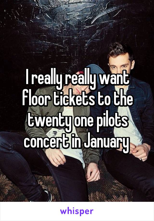 I really really want floor tickets to the twenty one pilots concert in January 