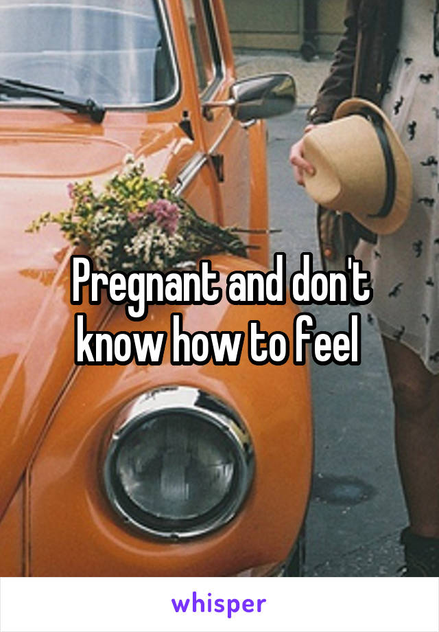 Pregnant and don't know how to feel 