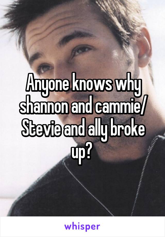 Anyone knows why shannon and cammie/ Stevie and ally broke up? 