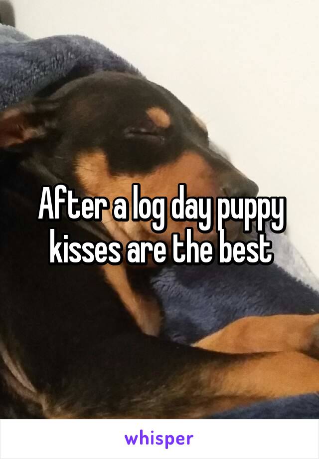 After a log day puppy kisses are the best