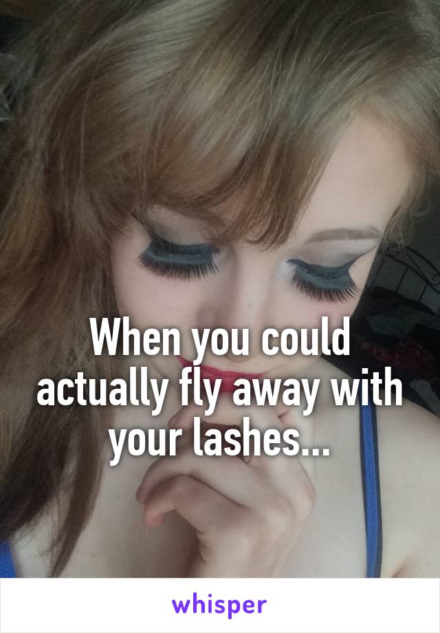 


When you could actually fly away with your lashes...