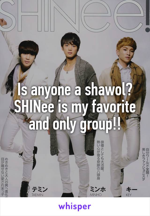 Is anyone a shawol? SHINee is my favorite and only group!!