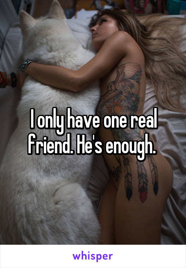 I only have one real friend. He's enough. 