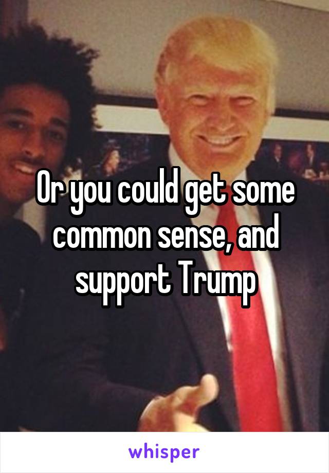 Or you could get some common sense, and support Trump