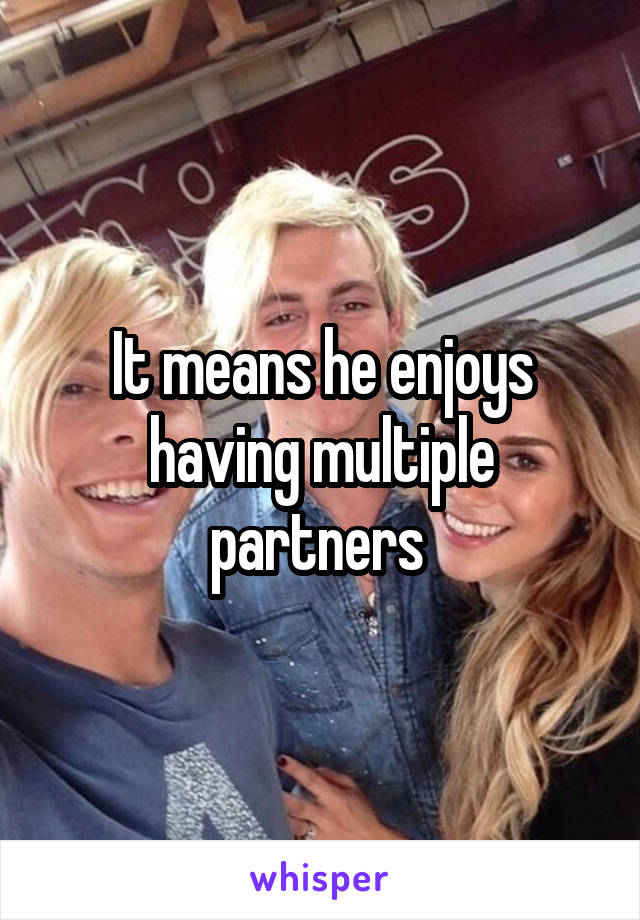 It means he enjoys having multiple partners 