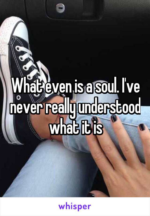 What even is a soul. I've never really understood what it is