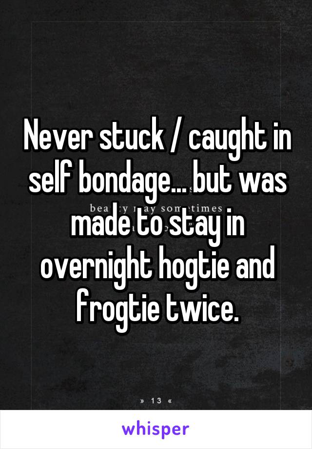 Self Bondage Frogtie