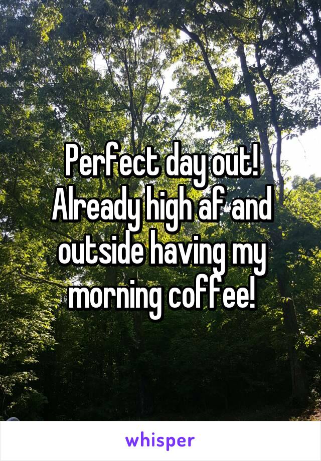 Perfect day out!
Already high af and outside having my morning coffee!