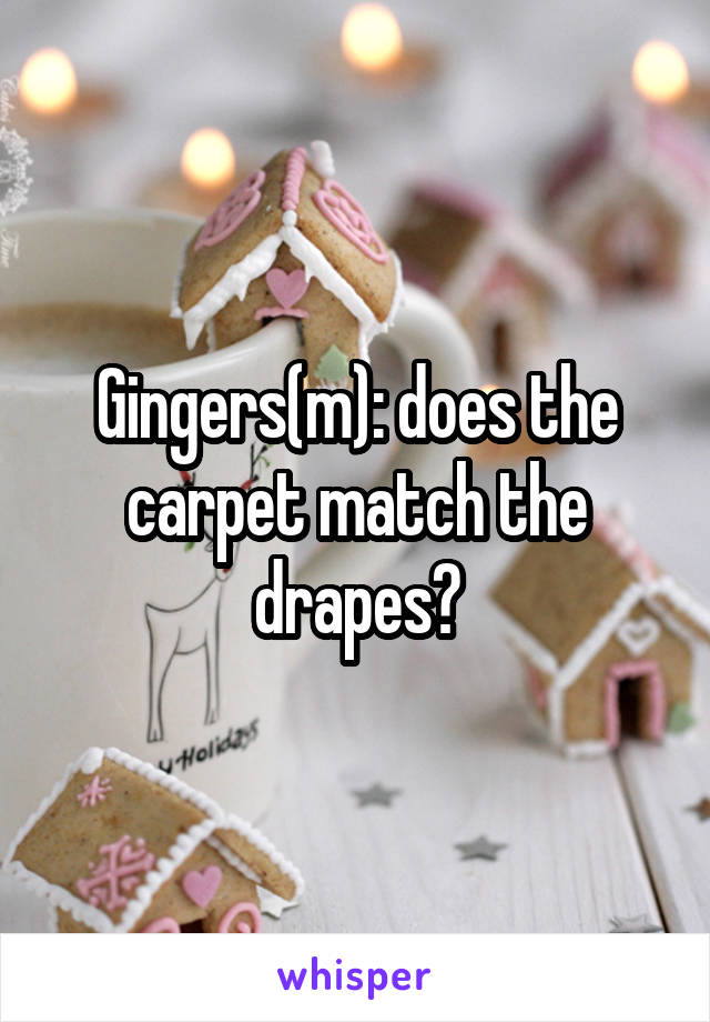 Gingers(m): does the carpet match the drapes?