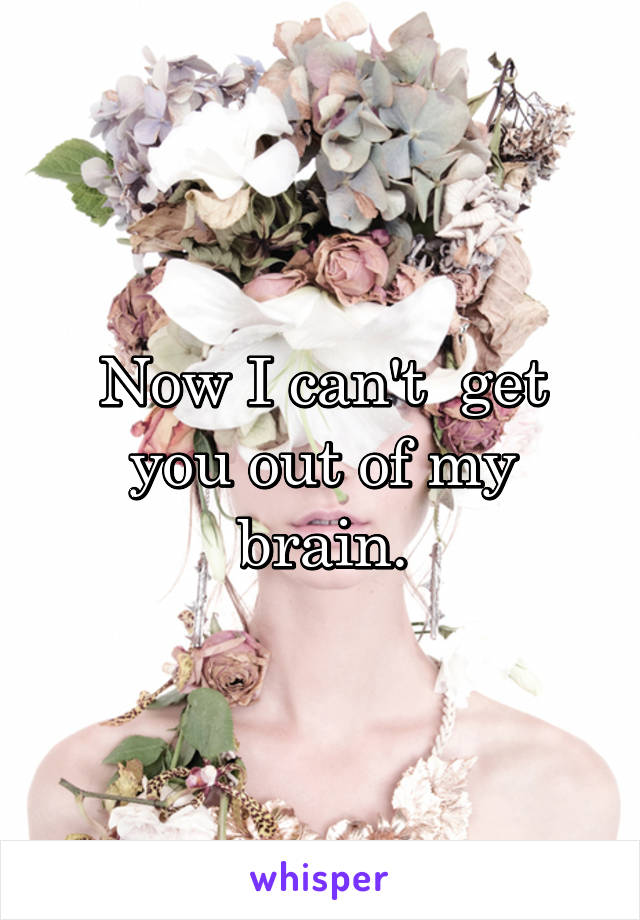 Now I can't  get you out of my brain.