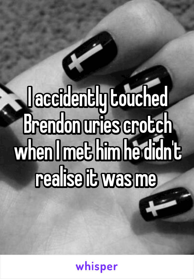 I accidently touched Brendon uries crotch when I met him he didn't realise it was me 