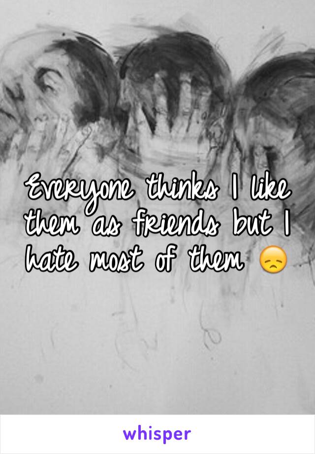 Everyone thinks I like them as friends but I hate most of them 😞