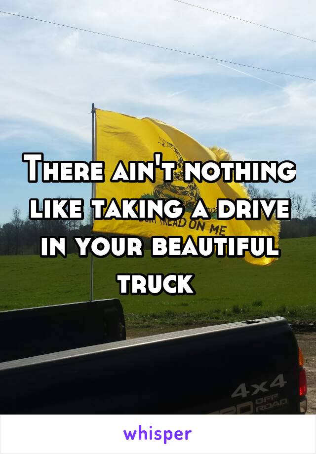 There ain't nothing like taking a drive in your beautiful truck 