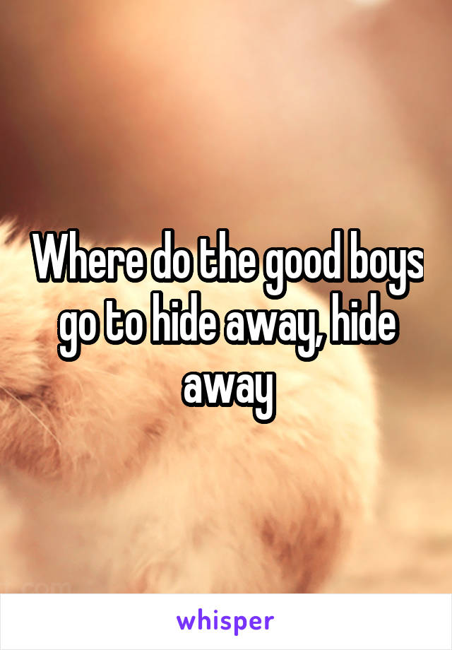 Where do the good boys go to hide away, hide away