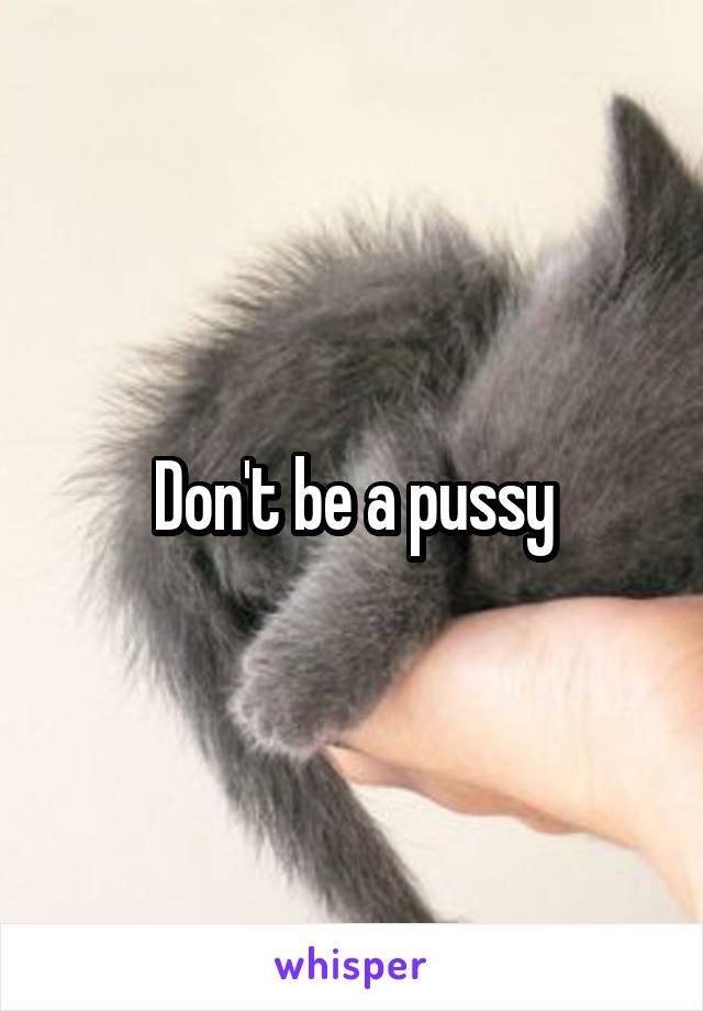 Don't be a pussy