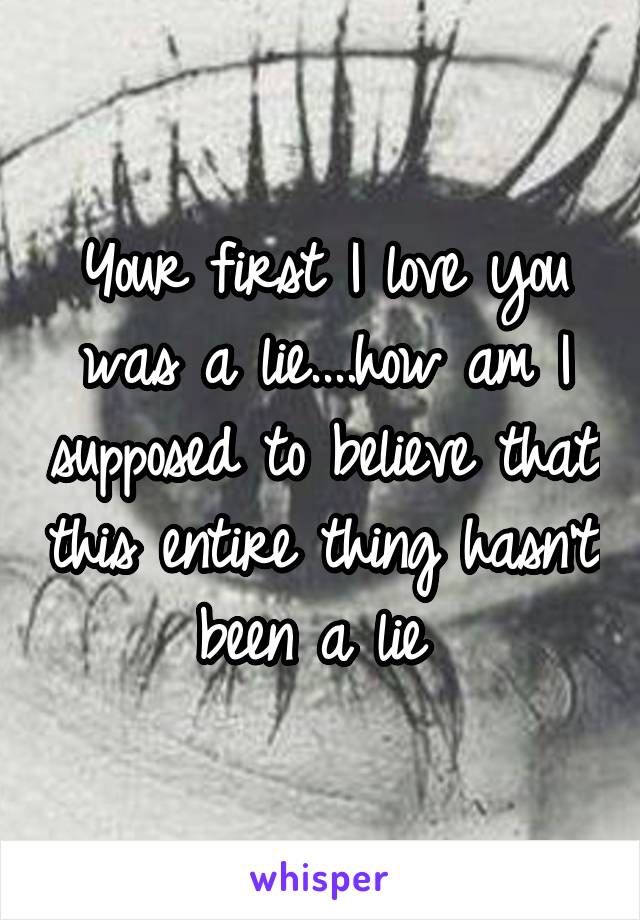 Your first I love you was a lie....how am I supposed to believe that this entire thing hasn't been a lie 