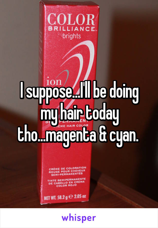 I suppose...I'll be doing my hair today tho...magenta & cyan. 