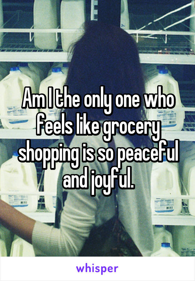 Am I the only one who feels like grocery shopping is so peaceful and joyful.