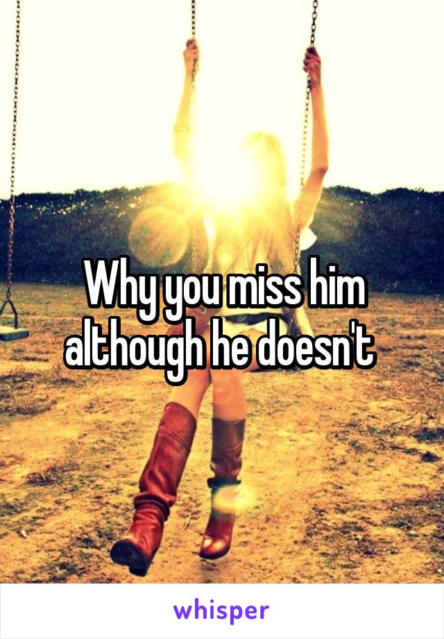 Why you miss him although he doesn't 