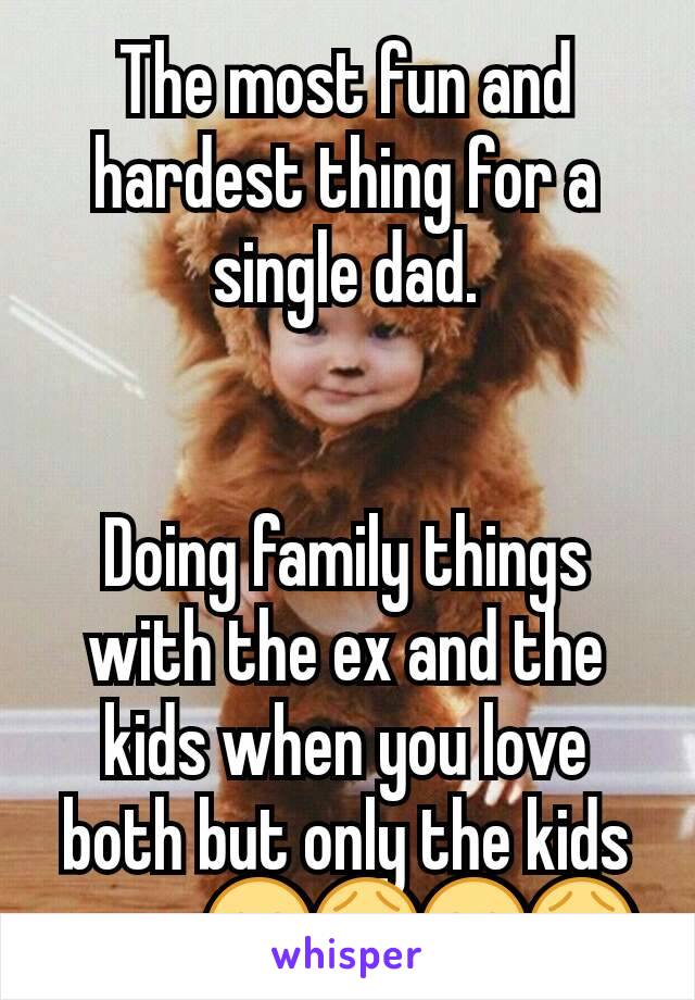 The most fun and hardest thing for a single dad.


Doing family things with the ex and the kids when you love both but only the kids care. 😊😭😊😭