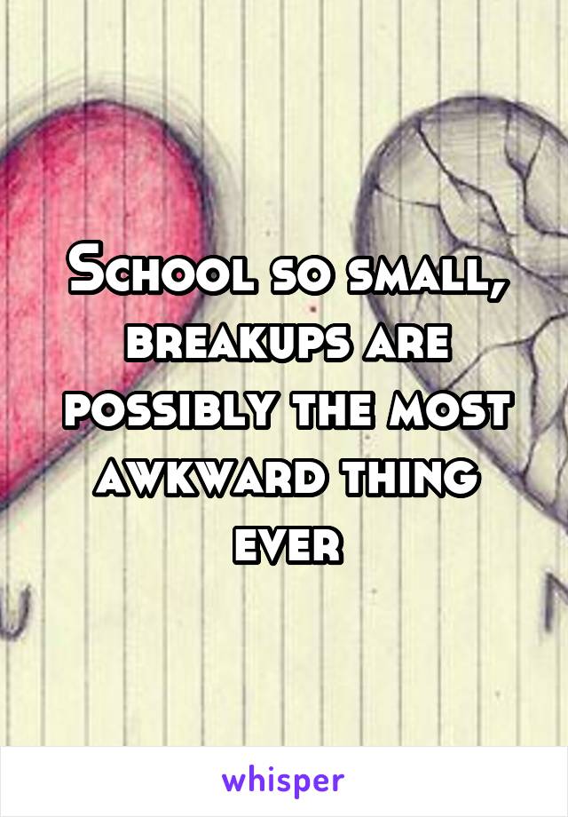 School so small, breakups are possibly the most awkward thing ever