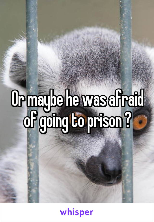 Or maybe he was afraid of going to prison ?