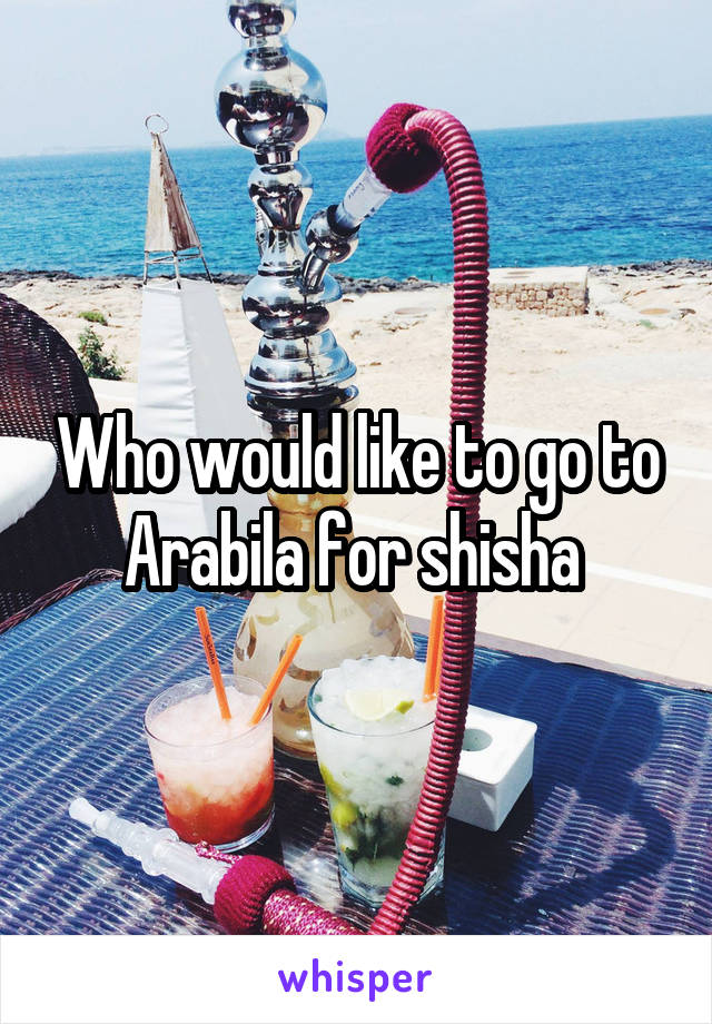 Who would like to go to Arabila for shisha 