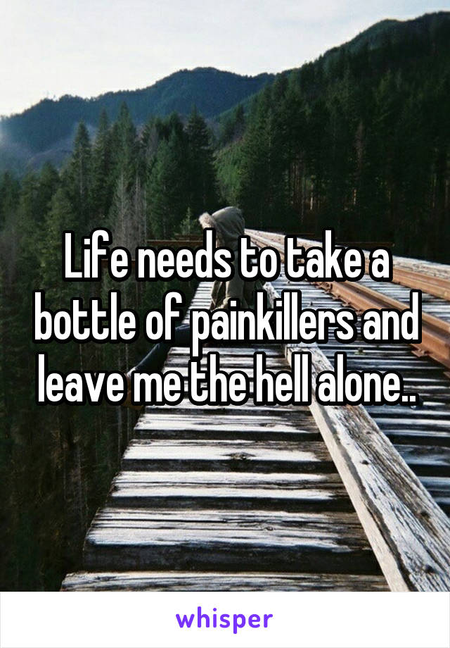 Life needs to take a bottle of painkillers and leave me the hell alone..