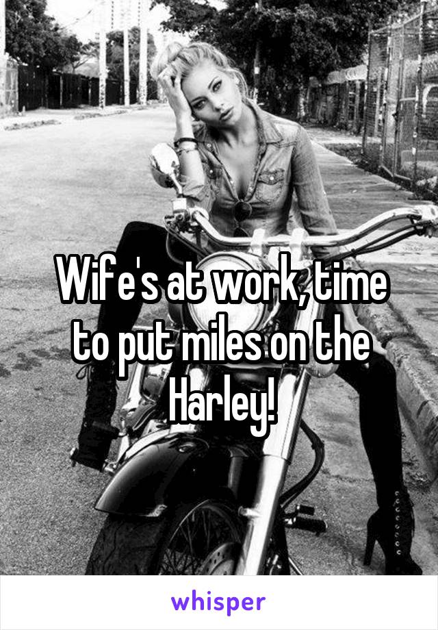 
Wife's at work, time to put miles on the Harley!