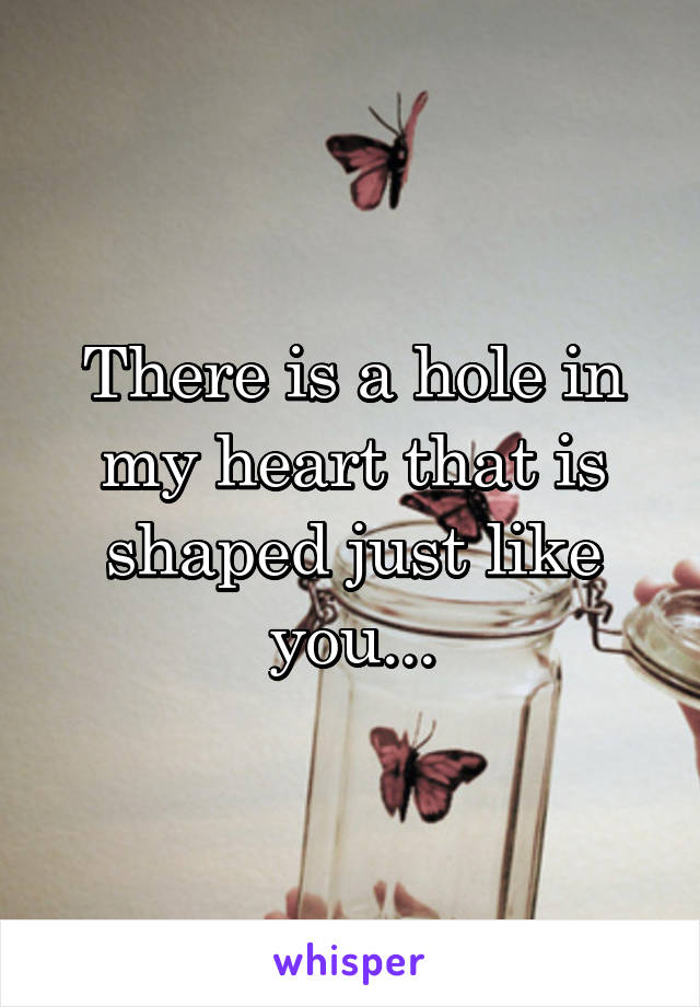 There is a hole in my heart that is shaped just like you...