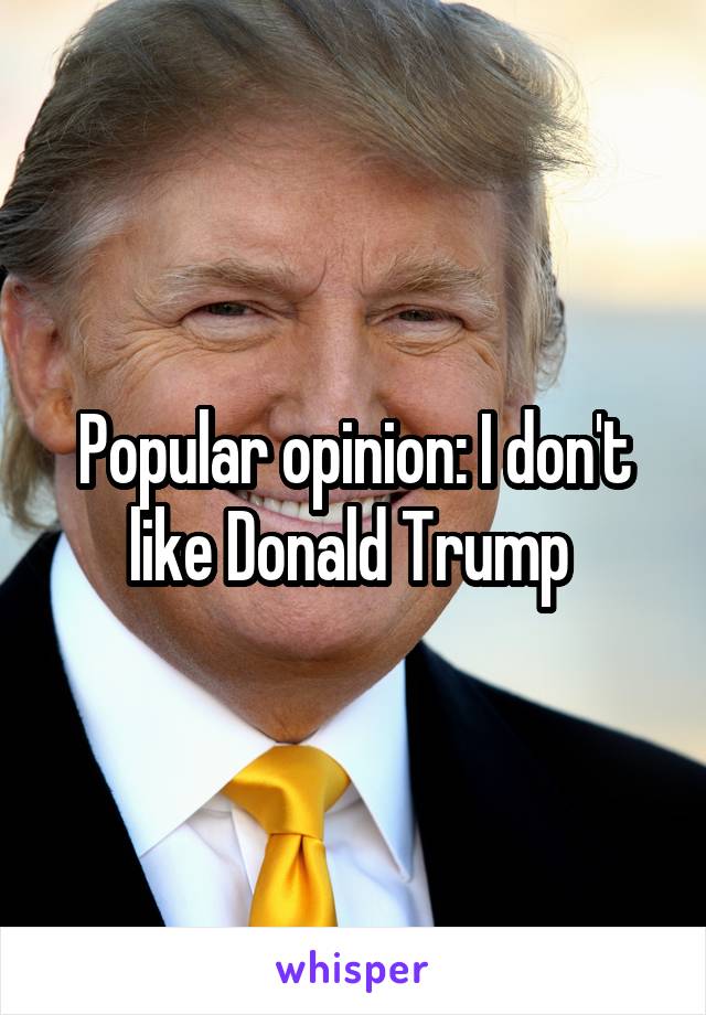 Popular opinion: I don't like Donald Trump 