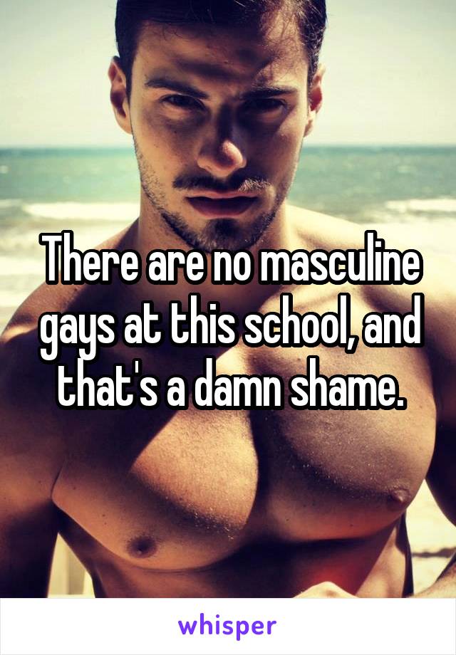 There are no masculine gays at this school, and that's a damn shame.