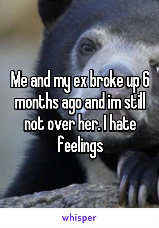 Me and my ex broke up 6 months ago and im still not over her. I hate feelings