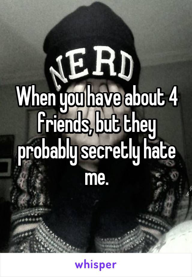 When you have about 4 friends, but they probably secretly hate me.