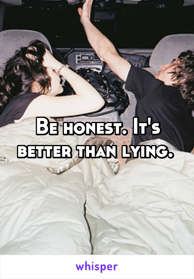 Be honest. It's better than lying. 