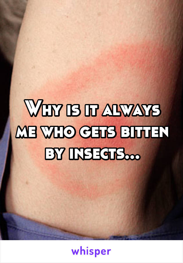 Why is it always me who gets bitten by insects...