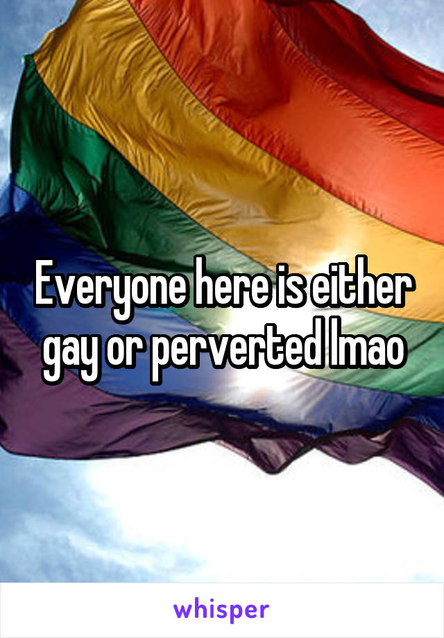 Everyone here is either gay or perverted lmao