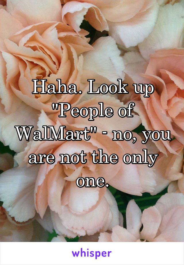 Haha. Look up "People of WalMart" - no, you are not the only one.