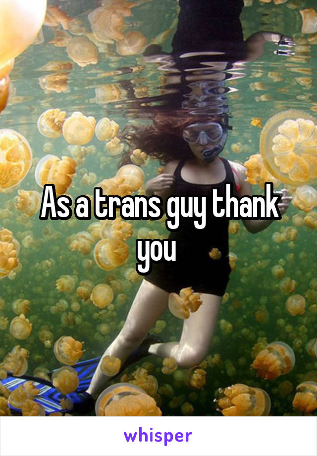 As a trans guy thank you 