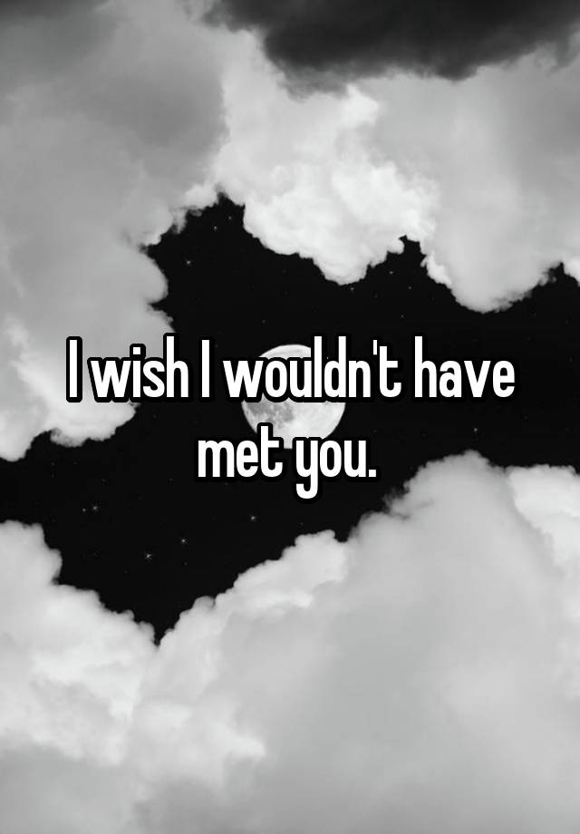 I Wish I Could Have Met You Meaning