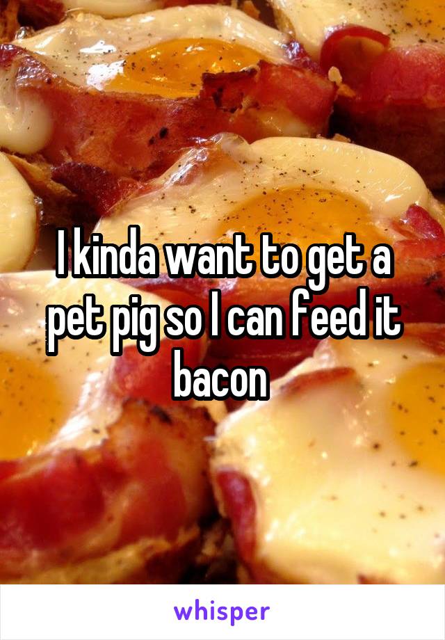 I kinda want to get a pet pig so I can feed it bacon 
