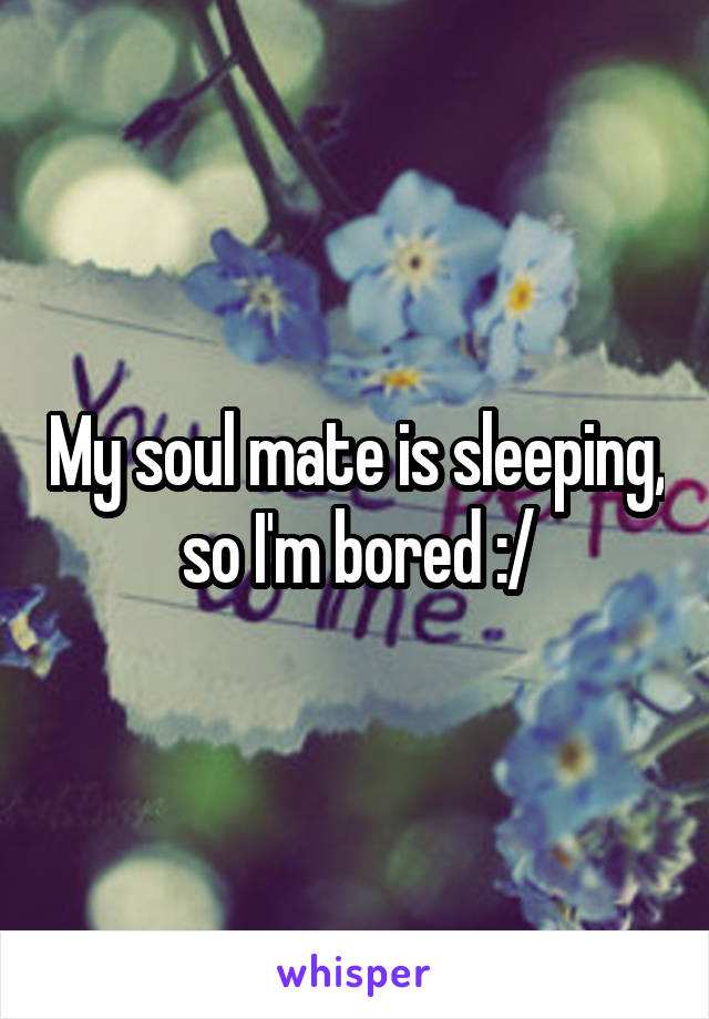 My soul mate is sleeping, so I'm bored :/