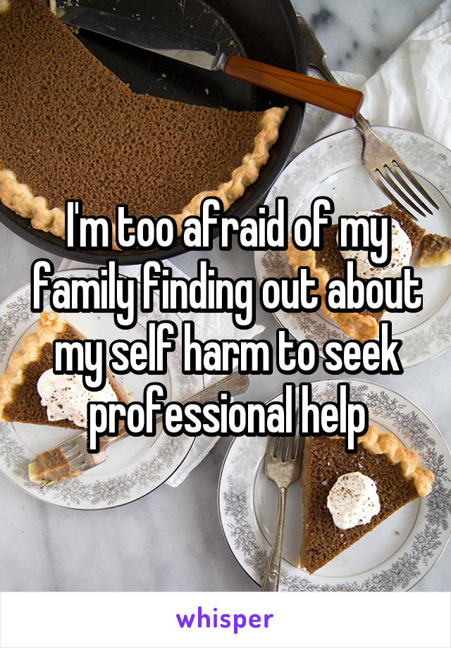 I'm too afraid of my family finding out about my self harm to seek professional help