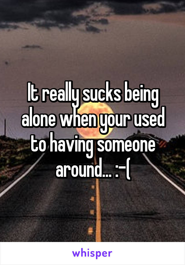 It really sucks being alone when your used to having someone around... :-(