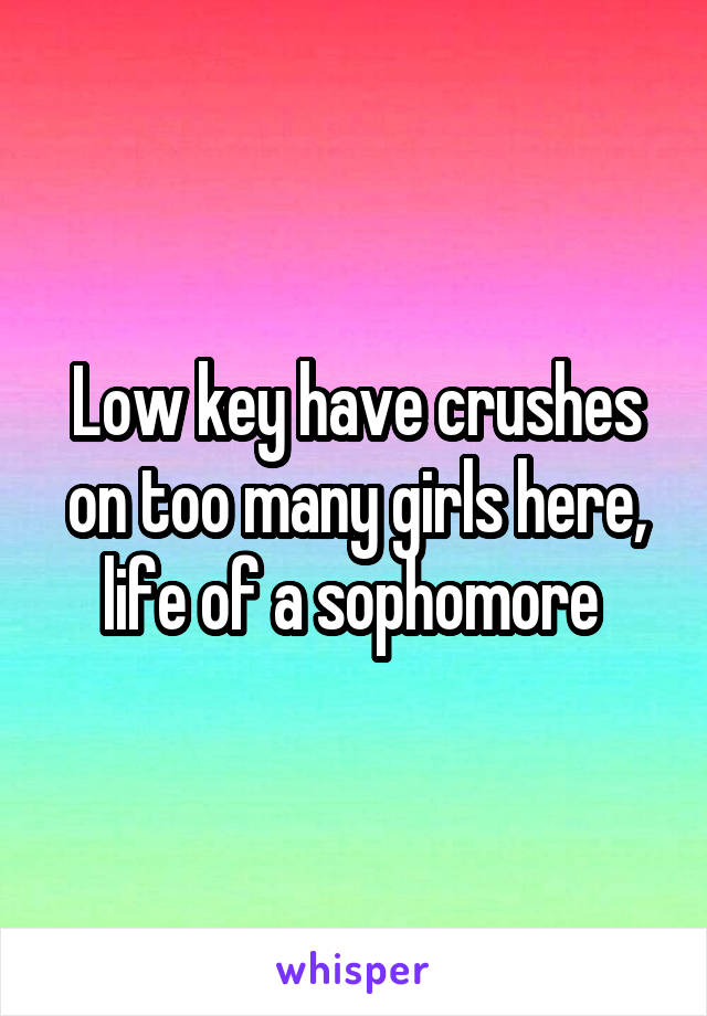 Low key have crushes on too many girls here, life of a sophomore 