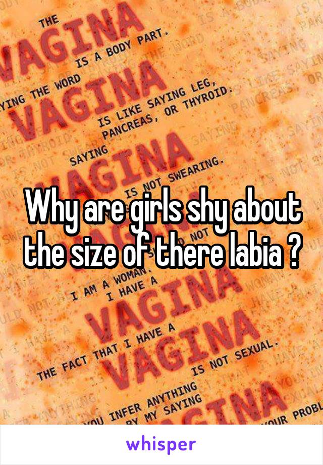 Why are girls shy about the size of there labia ?