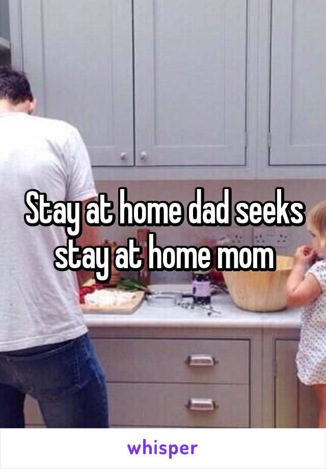 Stay at home dad seeks stay at home mom